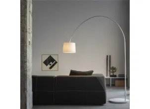 Lampada da terra in metallo con paralume in PVC rivestito in tessuto Dorsale di Ideal Lux