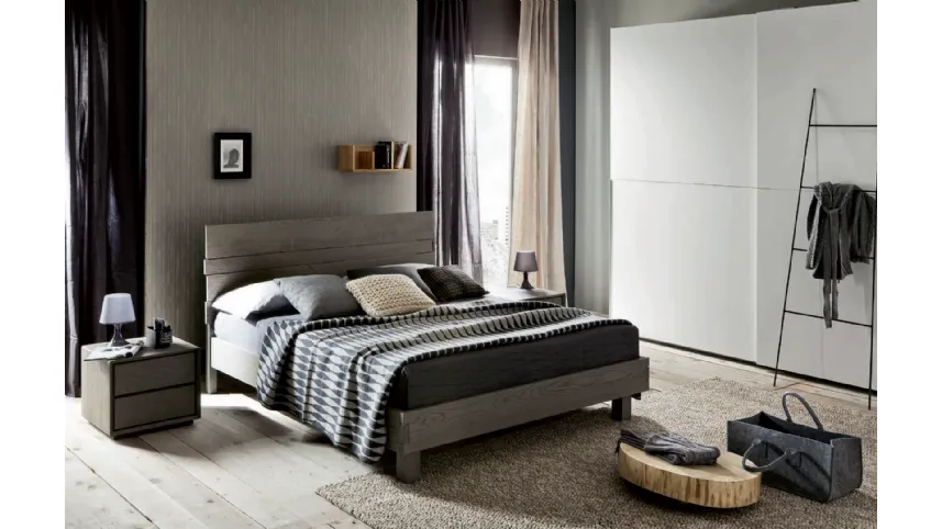 Letto matrimoniale moderno in rovere Kenzo di Alta Corte