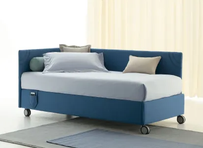 Daybed singolo Golf 219 Jeans Mode in tessuto con box contenitore di Oggioni