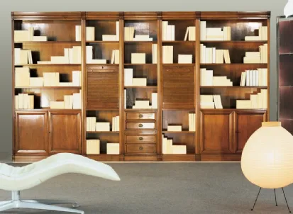 Libreria a muro in legno Le Gemme composizione 01 di Le Fablier