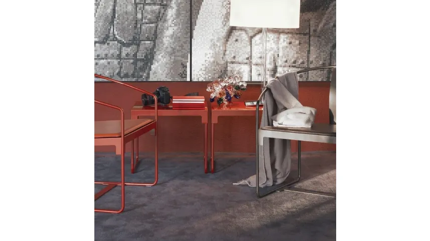 Tavolino e Sedie da esterno e interno in acciaio Mingx di Driade